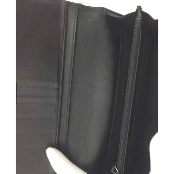 👛  AUTHENTIC GUCCI GG LOGO CANVAS LONG BILFOLD WALLET - Picture 6 of 10